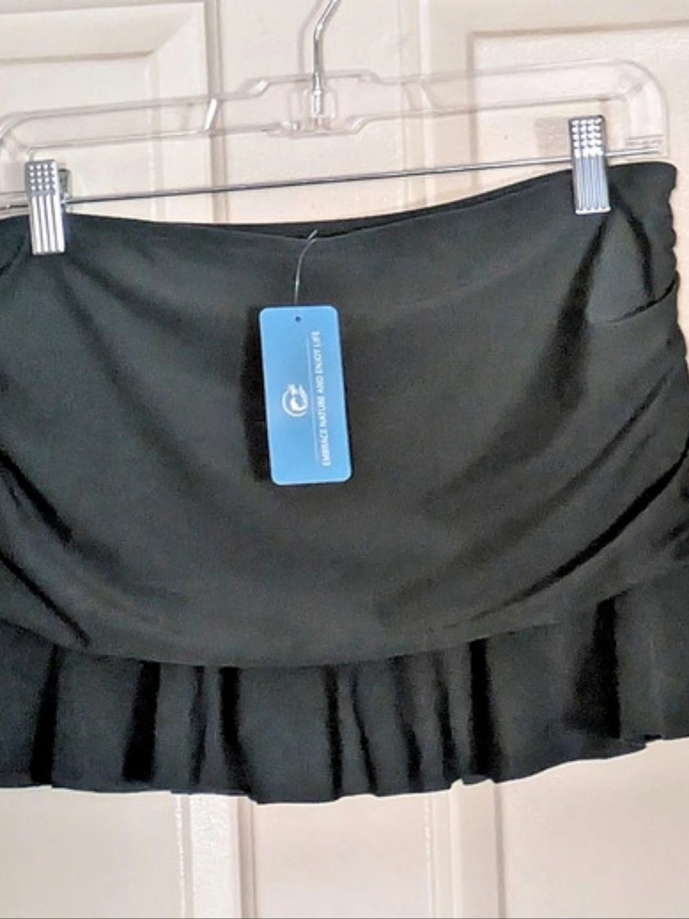 HALCOURT Ruffled Swim Skirt in Dark Green Size Large NWT